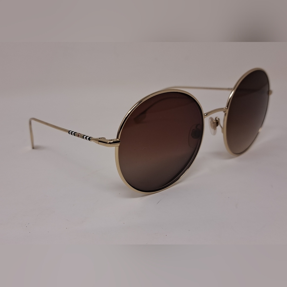 NWT Burberry Sunglasses Frames Only Round Gold Metal Full B3132 58-19-140 - Picture 5 of 14